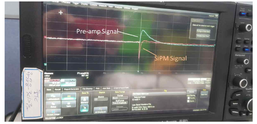 SiPM-ASIC 프리앰의 출력 신호 예시