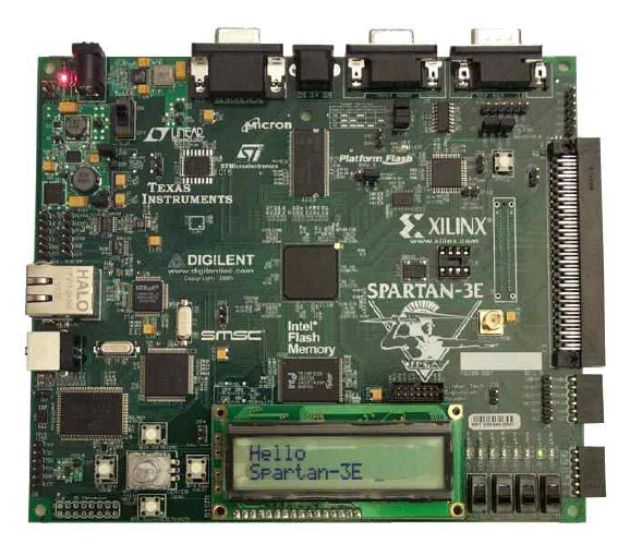 TDC를 설계하는데 사용한 Xilinx Spartan-3E FPGA evaluation 보드의 모습