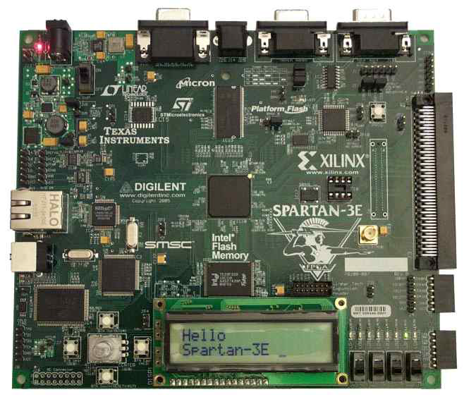 TDC를 설계하는데 사용한 Xilinx Spartan-3E FPGA evaluation 보드의 모습