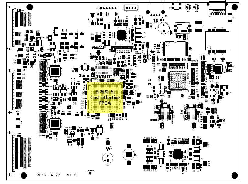 양산형 low cast single FPGA가 적용된 보드 설계 도면