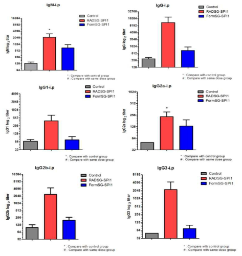 RADSG-SPI1과 FormSG-SPI1의 항체 생성 능력 비교