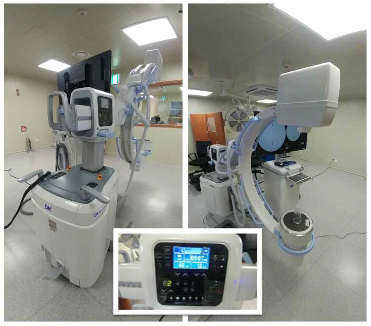 특성 비교에 사용된 기존 열전자원 엑스선 튜브 기반 투시 영상 시스템.(DK Medical system, ‘PROSTAR’ C-arm)