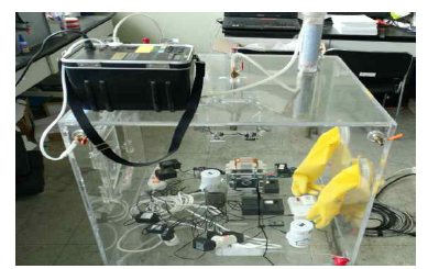 라돈 농도 변환을 위한 실험 장비 설치 모습