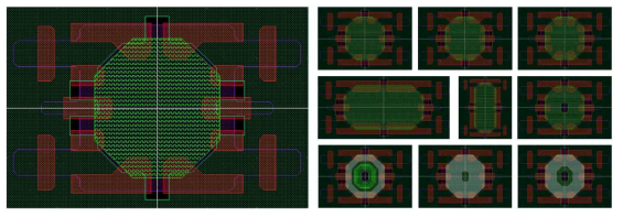 4-tap lock-in pixel split layout