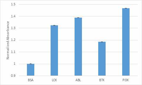 선정된 G8 클론의 다른 인산화효소의 SH2 도메인에 대한 교차 반응성