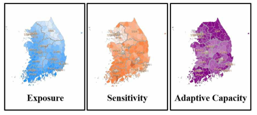 Heat Vulnerability Index by Component: Results using the data of 2000’s: comparing 232 local governments
