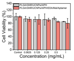 HPNs-PLGA/AIPH/aptamer 나노 복합체의 농도에 따른 세포 독성 확인