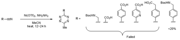 Single step 합성법을 통한 다양한 테트라진 화합물 합성 결과