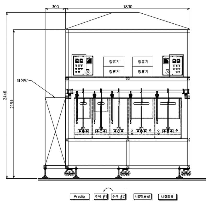 300 mm급 Ni 도금장비의 설계도