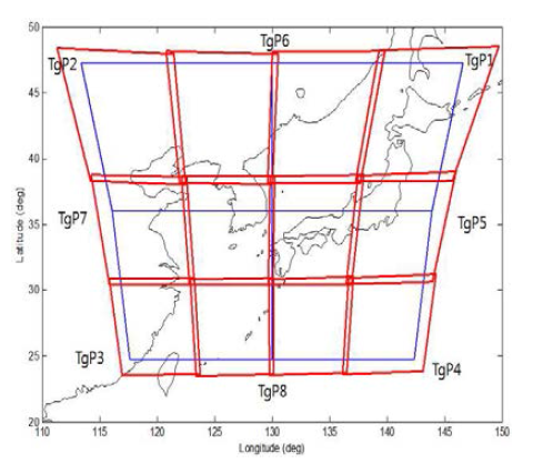 한반도 지역관측 3×4 구역