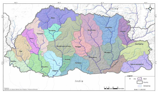 부탄 지도