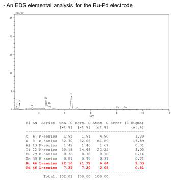 제작된 전극의 EDS 분석 결과