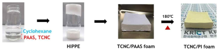 HIPPE 기반의 TCNC/PI foam 제조 공정