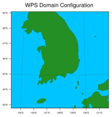 WRF 모델의 모의 영역