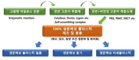 전부기반 생분해성 복합소재 개발 모식도