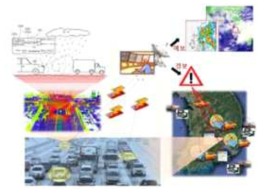 자동차 레이더를 장착한 차량의 기상관측장비화 개념도 출처: 차량센서 관측자료 기반의 기상정보 산정기술 개발 보고서