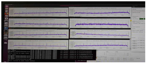 세종 22GHz VLBI 시스템이 인가된 Pcal 신호의 스펙트럼. 16MHz IF에 1MHz 간격의 톤(tone) 신호를 확인함