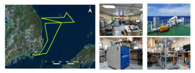 이사부호 연구선을 이용한 동해 대기질 모니터링 항해 구역 및 장비설치