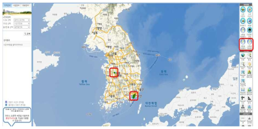 국토지반정보 포털시스템 액상화 위험지도 서비스 사용자 인터페이스