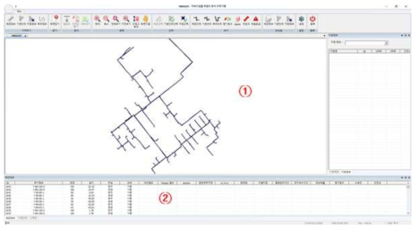 배관정보 시각화 및 속성정보 확인
