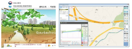 국토지반정보 통합DB센터 서비스 화면