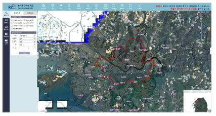 농어촌지하수관리시스템의 농어촌지하수 지도