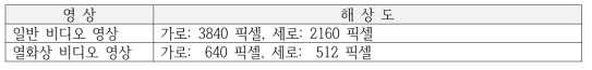 비디오 영상 해상도