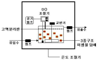 완전혼합형 혐기성 암모늄 산화 단일공정(R1) 개략도