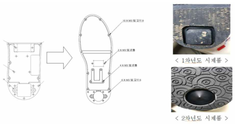 품질관리 용 스마트 슈즈 3D 설계도 및 침하 블록 변경 설계도