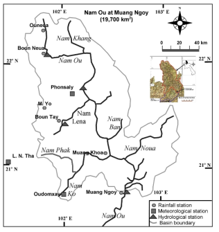 Muang Ngoy 관측소 기준 Nam Ou 강 유역도(UNESCO-IHP, 2002a)