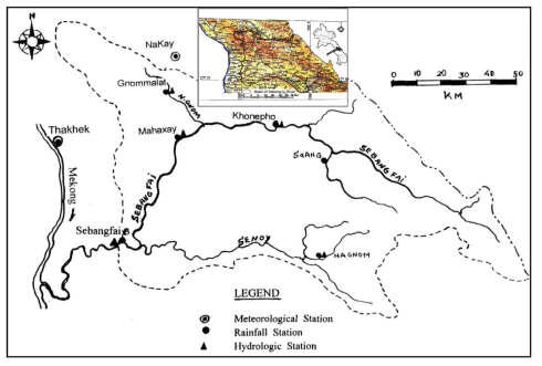 Se Bangfai 관측소 기준 Se Bangfai 강 유역도(UNESCO-IHP, 2000b)