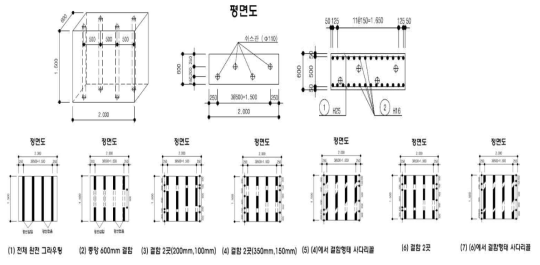 1차 표준시험체 변수 및 제작도