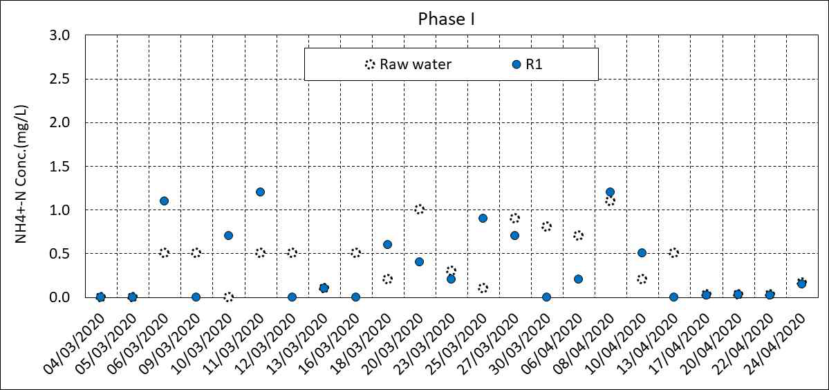 NH4 +-N 변화(Phase Ⅰ)