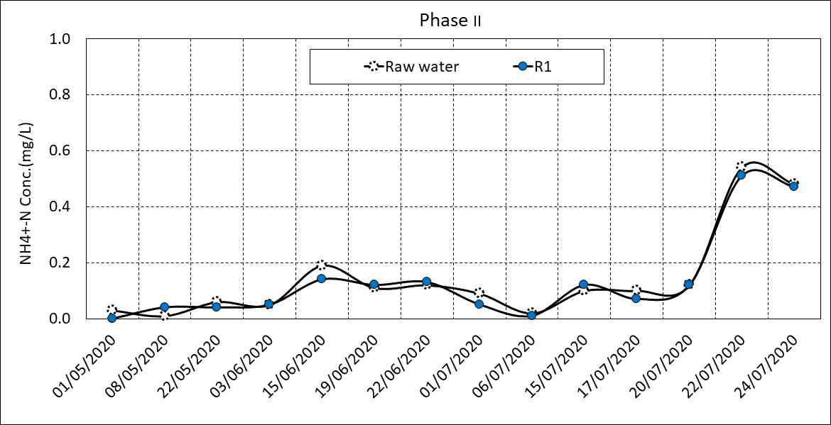 NH4 +-N 변화(Phase Ⅱ)