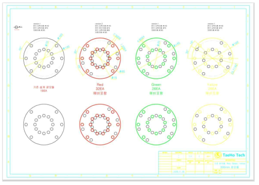 300mm 적색, 녹색, 황색 2d 설계 도면