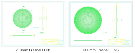 210mm, 300mm Fresnel LENS 2d 설계도면