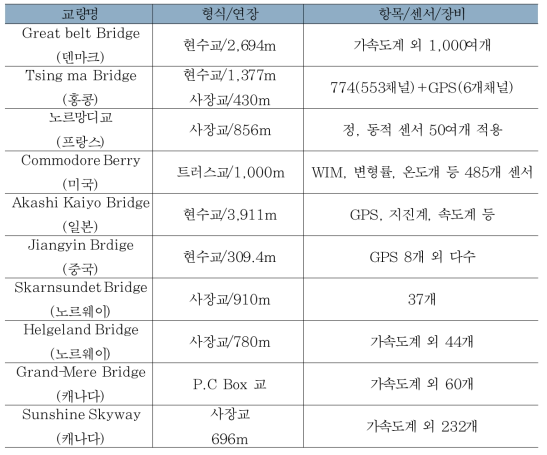 국외 특수교 계측시스템 운영현황