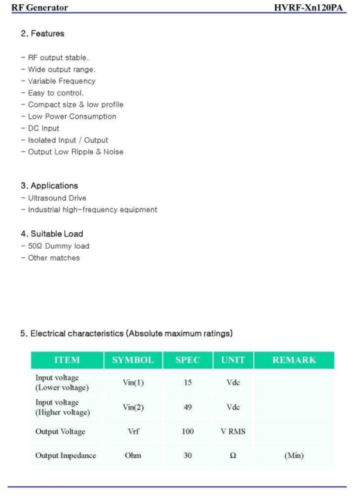 도수치료기 RF Generator 구성 요소