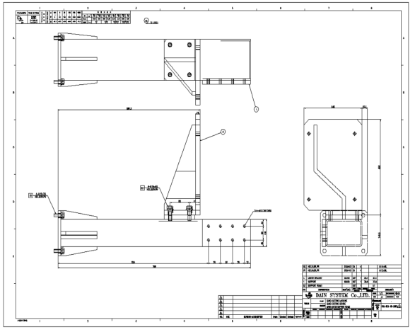 SUPPORT FRAME ASS'Y 2D도면