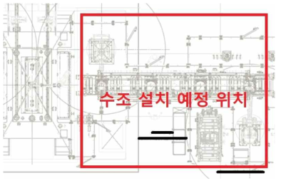 생산라인과 연결된 수조 설치 예정 위치