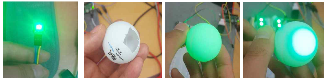 PCB를 하부에 배치한 LED Ball 발광실험