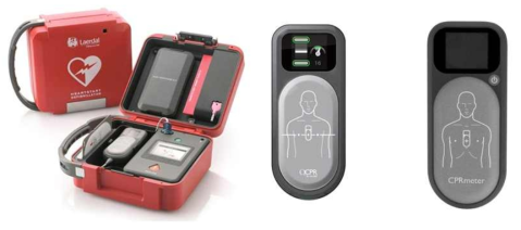 필립스 자동심장충격기에 사용하는 CPRmeter와 단독으로 사용하는 CPRmeter2 제품