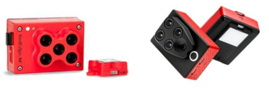 해외 다중 분광 카메라 상용 제품, Micasense Rededge-M(좌)과 Parrot Sequoia+(우)