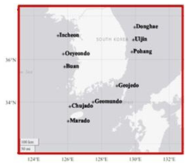 기상청 해상부이 관측지점 분포
