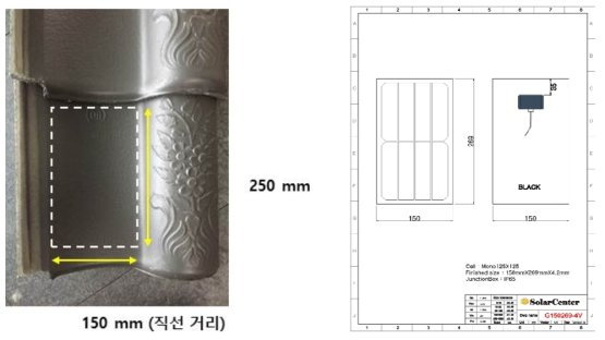 기와의 노출면적 및 Si 태양전지 설계