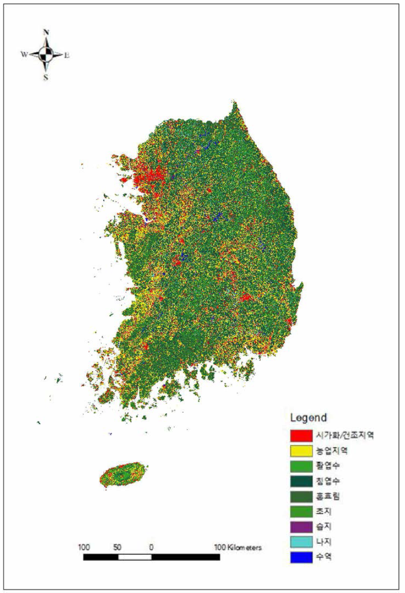 2000년 토지 피복 분류