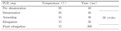 효모의 PCR 조건