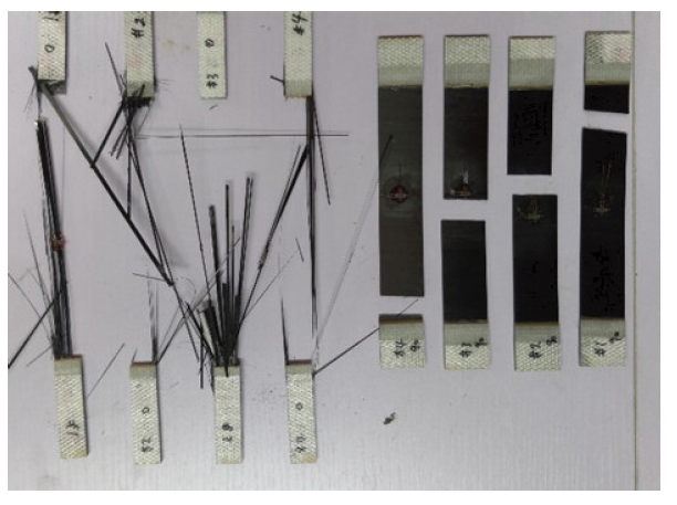 Pictures of Tensile Specimens of CFRP After Test