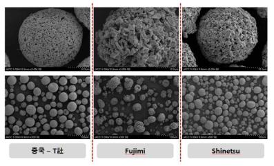상용 분말 형상의 SEM 분석