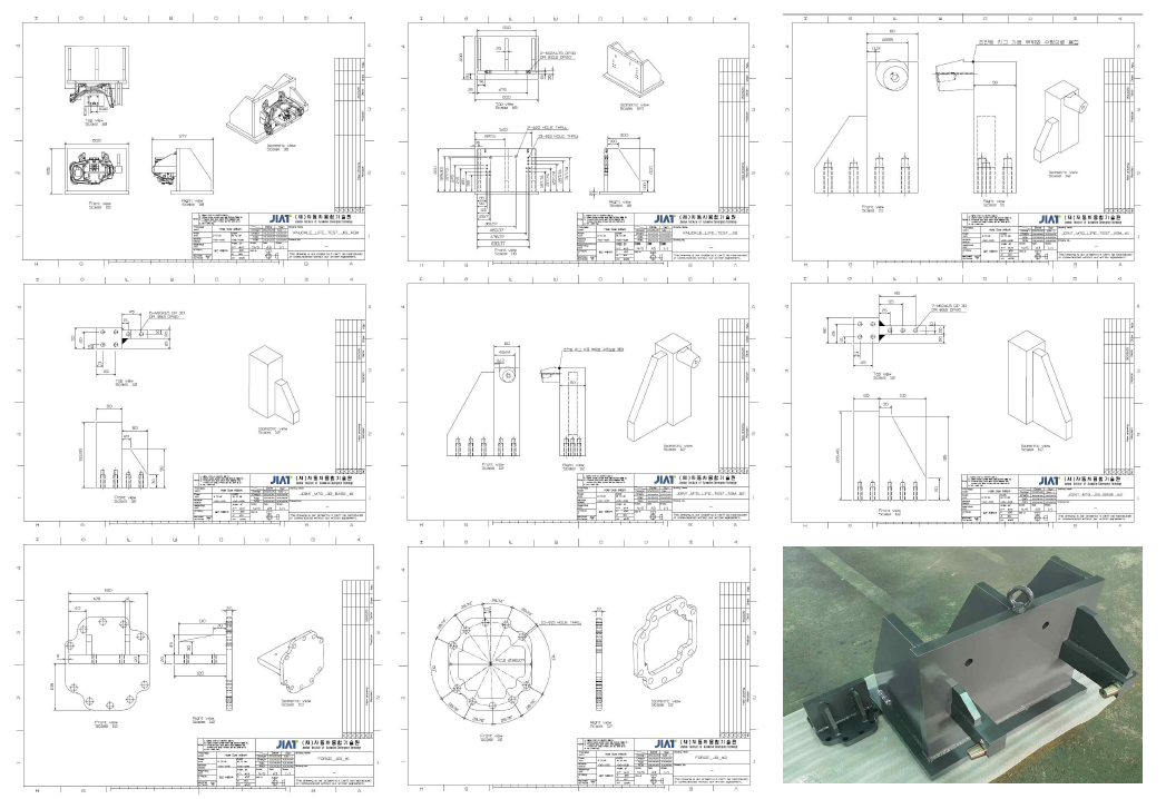 너클내구시험 지그 2D 도면 및 제작